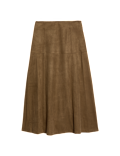 Suedette Midaxi A-Line Skirt