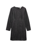 Cotton Rich Denim Round Neck Mini Shift Dress