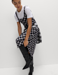 Pure Cotton Checked Midi Cami Dress