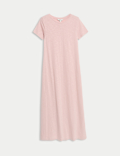 Pure Cotton Round Neck Midi T-Shirt Dress
