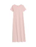 Pure Cotton Round Neck Midi T-Shirt Dress