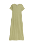 Pure Cotton Round Neck Midi T-Shirt Dress