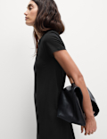 Pure Cotton Round Neck Midi T-Shirt Dress
