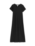 Pure Cotton Round Neck Midi T-Shirt Dress