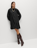 Funnel Neck Mini Smock Dress