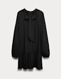 Funnel Neck Mini Smock Dress