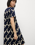Pure Cotton Printed Mini T-Shirt Dress