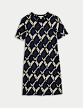 Pure Cotton Printed Mini T-Shirt Dress