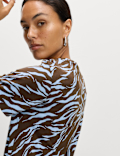 Pure Cotton Animal Print Midi T-Shirt Dress