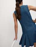Denim Button Through Mini Dress