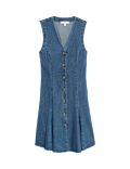 Denim Button Through Mini Dress