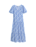 Pure Cotton Midi Relaxed Tiered Dress