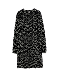 Printed Ruffle Mini Relaxed Smock Dress