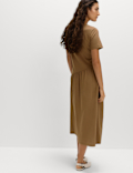 Pure Cotton Midi Drop Waist T-Shirt Dress