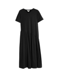 Pure Cotton Midi Drop Waist T-Shirt Dress