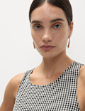 Checked Midaxi Drop Waist Dress