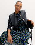 Ditsy Floral Ruched Midaxi Waisted Dress