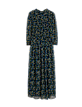 Ditsy Floral Ruched Midaxi Waisted Dress