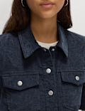 Cotton Rich Cord Collared Mini Shirt Dress