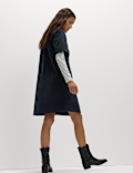 Cotton Rich Cord Collared Mini Shirt Dress