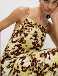 Floral Square Neck Strappy Midi Cami Dress