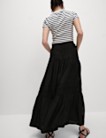 Shirred Midaxi Tiered Skirt