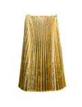 Metallic Gold Pleated Midi Skirt