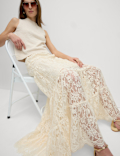 Lace Maxi Tiered Skirt