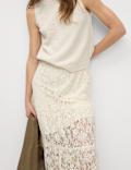 Lace Maxi Tiered Skirt