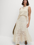 Lace Maxi Tiered Skirt