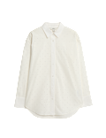 Pure Cotton Oversized Embellished Shirt