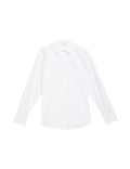 Pure Cotton Broderie Collared Shirt