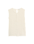 Plisse Round Neck Top