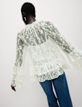 Lace Tie Front Detail Blouse