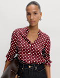 Printed Collared Button Through Shirt