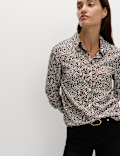 Printed Collared Button Through Shirt