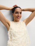 Embellished Feather Detail Top