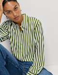 Printed Collared Button Through Shirt