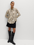 Printed Collared Button Through Shirt