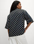 Printed Collared Oversized Resort Shirt