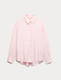 Textured Collared Button Through Shirt