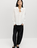 Textured Collared Button Through Shirt