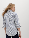 Pure Cotton Striped Collared Shirt
