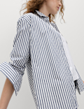 Pure Cotton Striped Collared Shirt