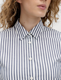 Pure Cotton Striped Collared Shirt