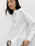 Pure Cotton Collared Button Through Shirt