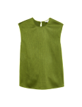 Plisse Round Neck Sleeveless Top