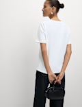 Bow embellished jersey tee