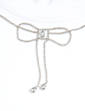 Bow embellished jersey tee