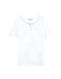Bow embellished jersey tee